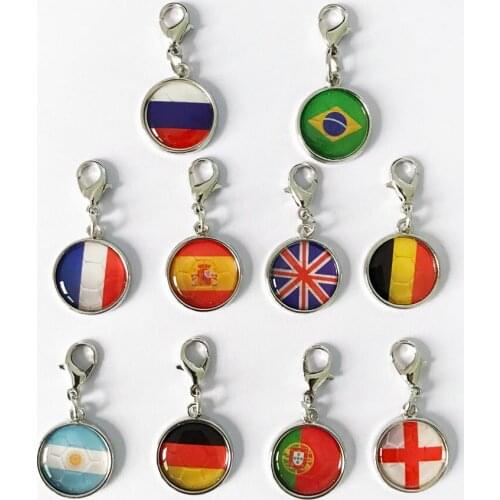 2019 New Fashion 5pcs/lot Bag Charm Men And Women Jewelry Dating/Anniversary /Party/Gift Mothers Day The National Flag Charm