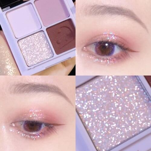 4 Colors Palette Glitter EyeShadow Pearlescent Diamond Bright Glitter Make Up Waterproof Sequin Smoky Shadows Cosmetics