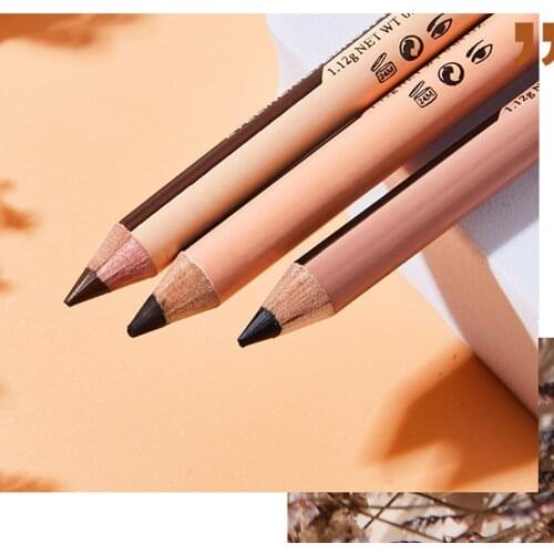 1pc 2-in-1 Black Coffee Eyeliner Eyebrow Pencil Waterproof Long-lasting Concealer Pen Cover Spot Eye Makeup