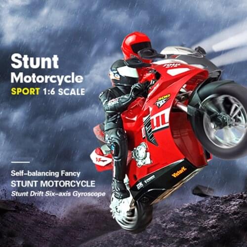 RC Motorcycle HC-802 Self-Balancing 6 Axis Of Gyroscope Stunt Racing Motorcycle Plastic RTR High Speed 20km/h 360 Degree Drift