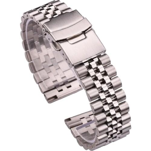 Stainless Steel Watchbands Women Men Bracelet 18mm 20mm 22mm 24mm Silver Straight End Watch Band Strap Watch Accessories