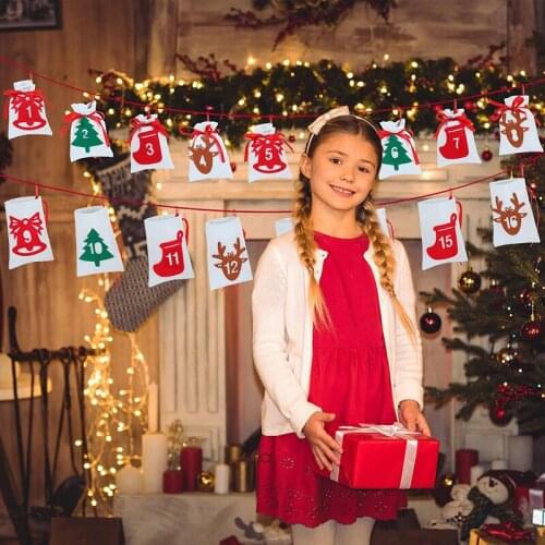 Christmas Calendar Advent Calendar 24/31 Days Christmas Countdown Calendar Hanging Felt Gift Bags