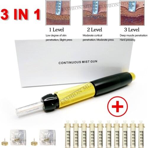 3 IN 1 Lip Augmentation Hyaluron Pen 0.5ml 3 Gear Mesotherapy Gun Noninvasive Atomizer Lips Lift Wrinkle Removal Injection Tool