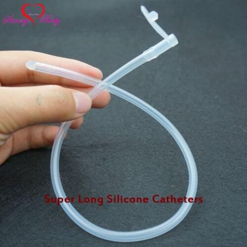 JD012 Silicone 40.5cm Super long Hollow Penis Plug, Fetish Urethral Dilators Catheters sounds Prince Stretching Sex Toys for Men