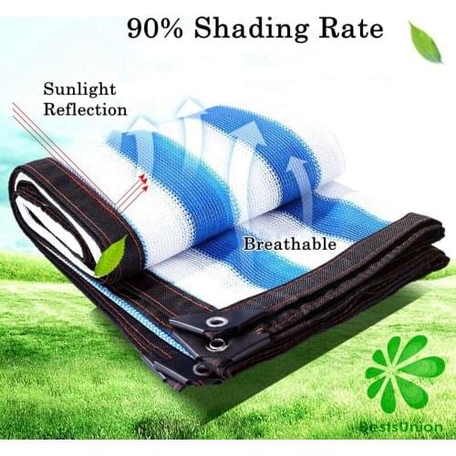 Blue White Stripes Sun Shade Net Outdoor Garden Protection Covers Balcony Courtyard Swimming Pool Sun Shelter Customize Size