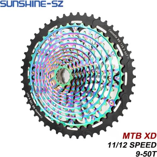 SUNSHINE-SZ MTB Mountain bike Cassette XD 11 Speed 12 Speed 9-50T Ultralight freewheel rainbow color For SRAM