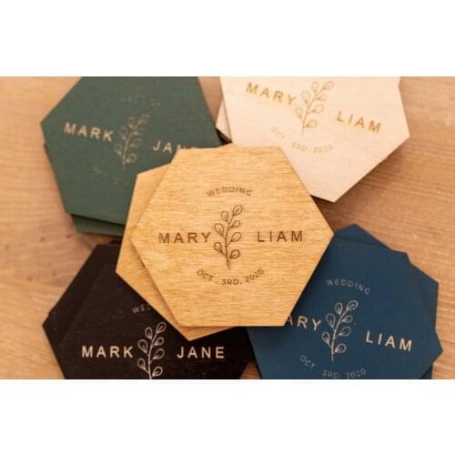 Wedding Favors for Guests in Bulk - Personalized Wedding Favors - Wedding Coasters Set - Wedding Party Favors - Destination Wedd