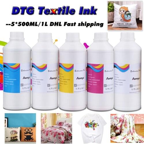 500ML/1000ML Textile INK Garment For UV DTG Pinter coatinting DX4 DX5 DX6 DX7 Printhead Epson 1390 R1900 R2000 F2000