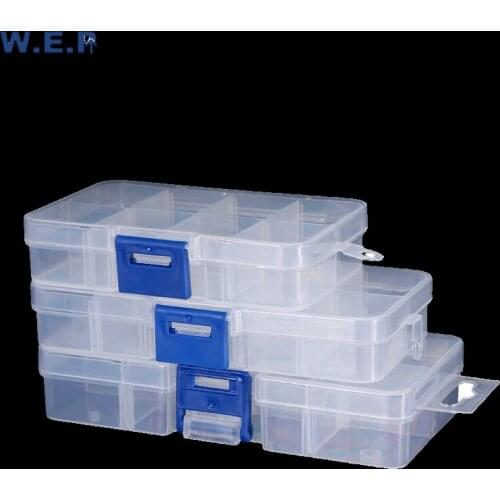 Welding Accessories Storage Box Adjustable Transparent Plastic Tools Box for Terminal Small Component Jewelry Organizer