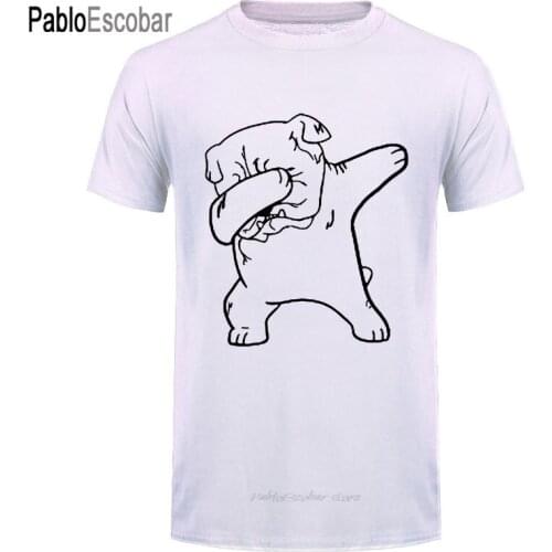 Dabbing English Bulldog Funny T Shirts Men Adult Clothes T-Shirts Round Neck Cotton Dog Tee Shirt