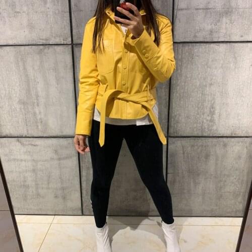 Leather real ladies genuine shirt