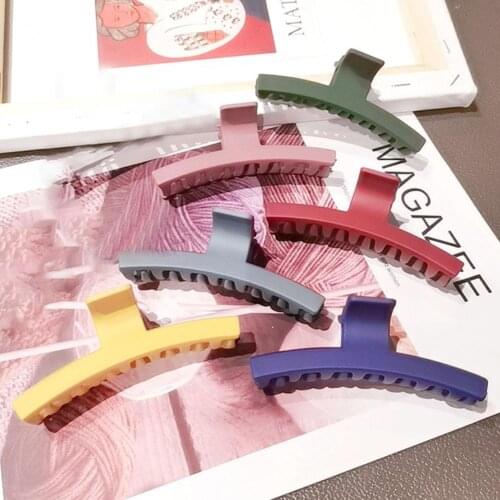 Women Hair Grip Frosted Crossing Teeth Solid Plastic Hair Barrette Non-Slip Long Big Hair Clip Styling Hair Accessories