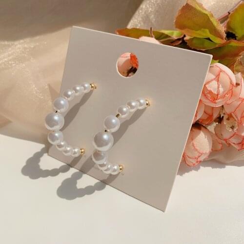 Earrings For Women 2021 Hoop Earrings Circle Earring Pearl Charms Minimalist Jewelry orecchini donna cerchio