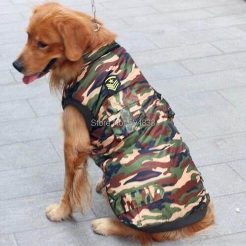Camouflage Large Big Dog Winter Clothes Golden Retriever Samos Padding Coat Jacket SZ22-28