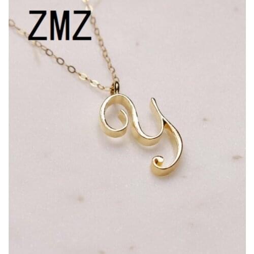 ZMZ 50pcs/lot 2019 Europe/US fashion English letter pendant lovely letter Y text necklace gift for mom/girlfriend party jewelry