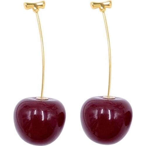1 Pair Women Sweet Cherry Fruit Pendent Earrings Studs Jewelry Accessories Gift Fruit Pendent Earrings Studs Jewelry Accessories
