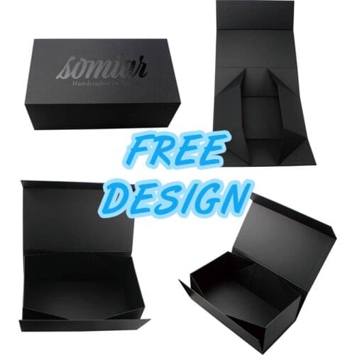 10Pcs/Lot custom box logo pink color Paperboard Folding rigid box Magnetic available packaging hair wigs cosmetic gift box