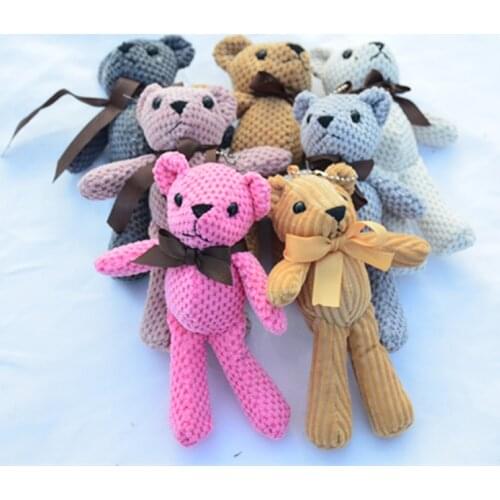18-20CM cute teddy bear doll plush toy cute dress keychain pendant doll gift birthday wedding party decoration