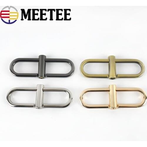 Meetee 2/6pcs 68X20.5mm Fashion Bags Chain Handle Connection Buckles Metal Ring Adjust Hook DIY Leathercrafts Hardware Accessory