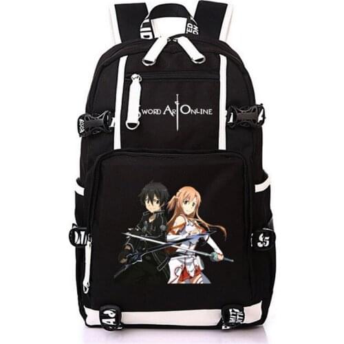 Anime Game Sword Art Online Pattern Backpack Rucksack Mochila Schoolbag for Students Girls Boys