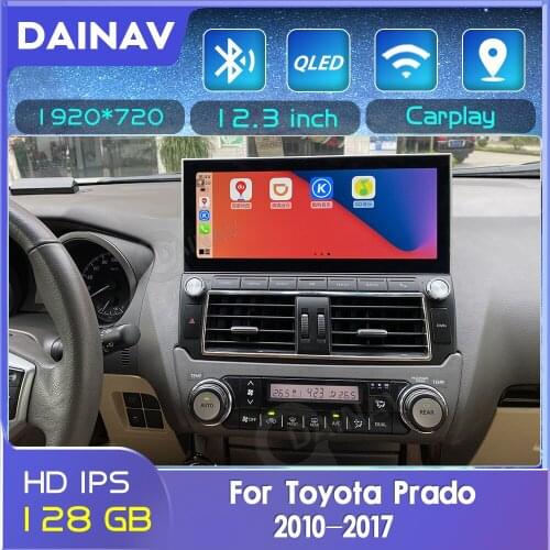 128GB 12.3 inch Car Radio GPS For Toyota Prado 2011-2017 Android 10 stereo receiver DVD player IPS touch screen player