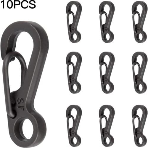 10Pcs Zinc Alloy Key Rings D Shape Keychain Clips Small Zinc Alloy Multipurpose Carabiner Buckles Tent Key Rope Umbrella Hasp