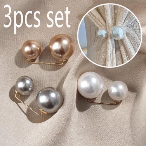 Double-pearl Non-fading Brooch Collar Anti-fade Pants Waist Size Changed To Small Multi-purpose Fashion