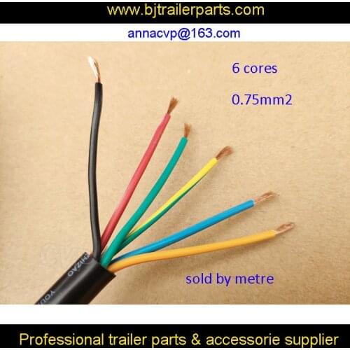 CVP bulk trailer cable trailer electric cable wire black 6 cores 0.75mm2, trailer parts