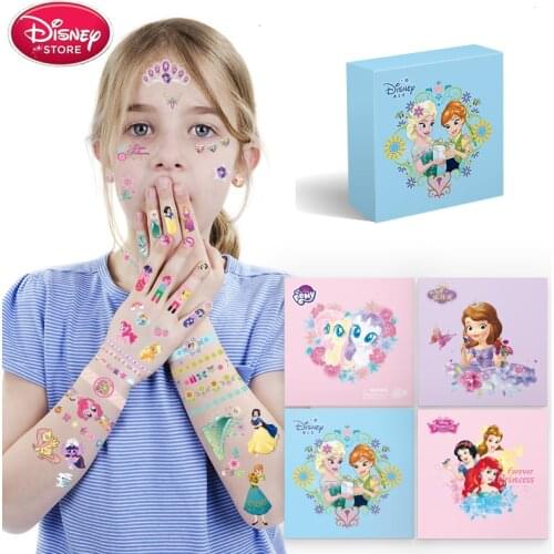 Disney Princess Sticker for Children Baby Kids Tattoo Nail Stickers Disney Frozen Anna Elsa Sticker Toys Birthday Christmas Gift