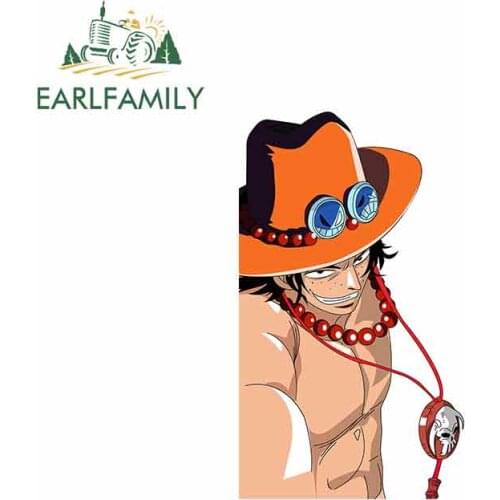 EARLFAMILY 13cm x 7.5cm For One Piece Ace Car Truck Decal Personality Creative Stickers Vinyl Material Graffiti Sticker