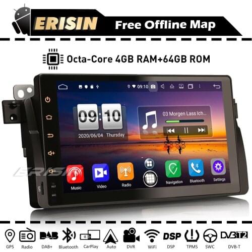 ES8796B Octa-Core Car Stereo Autoradio Android 10.0 CarPlay GPS FM DAB WiFi 4G Bluetooth OBD2 DSP SD Canbus for BMW E46 Rover 75