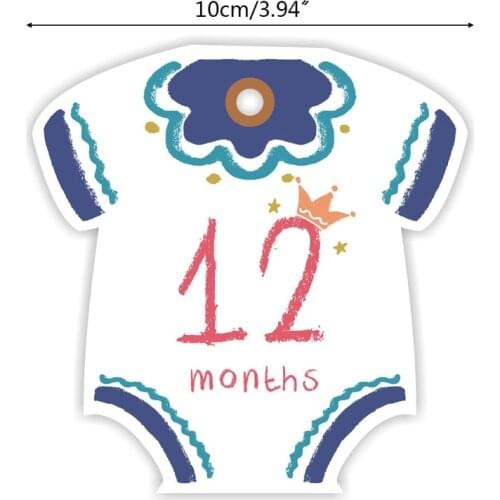 GXMB 12 Sheets/Set Baby Cute Clothes Monthly Stickers Pregnant Belly Decals Memory Recording Milestone Sticker