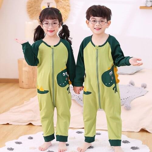 Blanket Sleepers Spring Autumn New Children Pajamas Lovely Cartoon Sleeping Bag For Boys Home Wear Kids Clothing Pure Cotton
