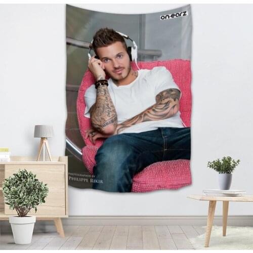 Printed Creative living room bedroom background Custom M.Pokora tapestry 70X100cm wall fabric hanging painting