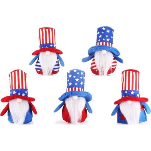 Best Independence Day Gnome Stars Stripes Patriotic Tomte 4Th of July Gift Dwarf Elf Kitchen Tiered Tray Decorations