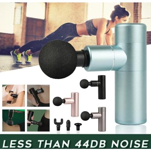 Mini Electric Massage Gun 3200rpm Vibration Speeds Deep Tissue Massager Small Fitness Equipment Pain Relief Lightweight 4 Head