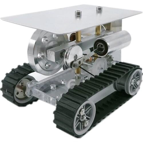 Hot Air Stirling Engine Model Crawler Tractor Physical Experiment Educational Toy Gift