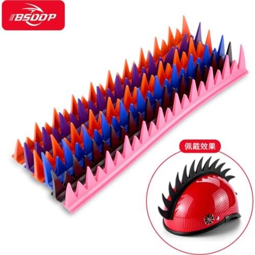 Motorcycle Helmet Reflective Decals Sticker Dirt Bike Rubber Strip Decoration Spikes Saw Strip Mohawk Warhawk