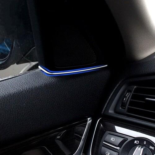 Front Door Tweeter Cover Trim Strip For BMW F10 F11 5 Series Speakers Frame Trim Sequins Original ABS Chrome Slot Plug Sticker