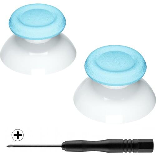 Heaven Blue & White Dual-Color Replacement 3D Joystick Thumbsticks for PS4 PS4 Slim PS4 Pro Controller - P4J0131