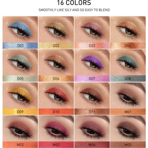 STAGENIUS 16Colors Baked Powder Monochrome Eyeshadow Palette Matte Glitter Waterproof Long-lasting Natural Cosmetic