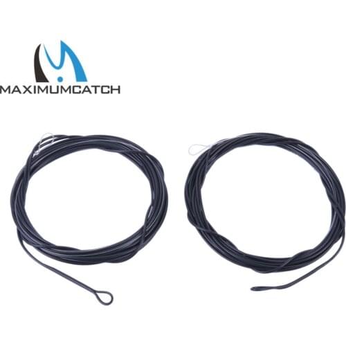 Maximumcatch 2pcs 5-10ft 10-25lb Black Color Fishing Poly Leader 6ips Sinking leader line
