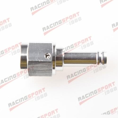 - 6AN AN6 Female To 5/16" inch (8mm) Straight Aluminum Hose Barb Adapter Silver