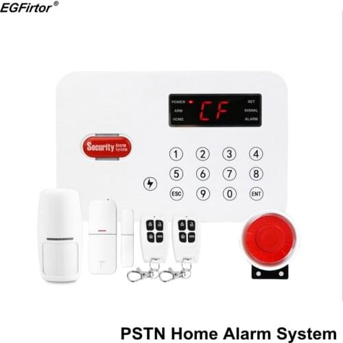 PSTN Security Alarm 50 Zone Wireless 433MHz Home Alarm Kits Burglar Alarm System Russian Spanish English Version Remote Control