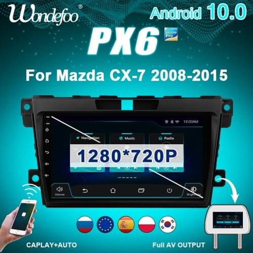 PX6 Car radio 2 din Android 10 For Mazda CX7 CX-7 CX 7 2008-2015 Navigation screen stereo 2din auto audio bluetooth multimedia