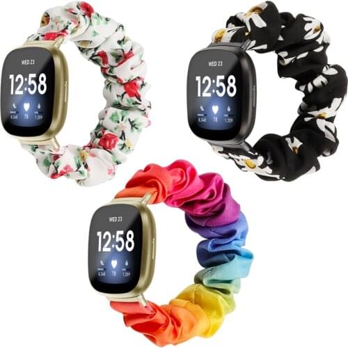 Correa Elastic Watch Band for Fitbit Versa 3/2 Wristband Strap for Fitbit Sense/ Versa Lite Bracelet Accessories Woman Scrunchie