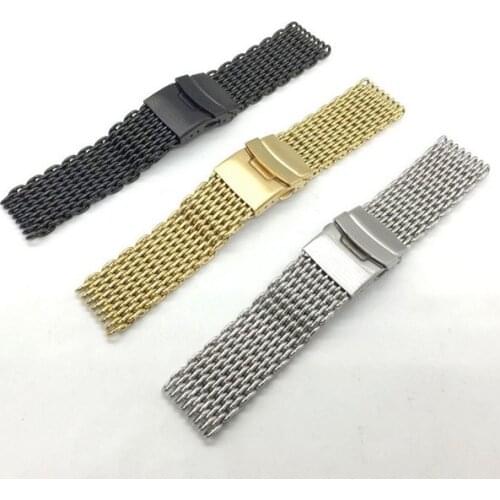 Wholesale 10PCS/lot 18MM 20MM 22MM 24MM Solid Stainless steel 304 watch strap Watch band watch bands Mesh Web Watch Strap