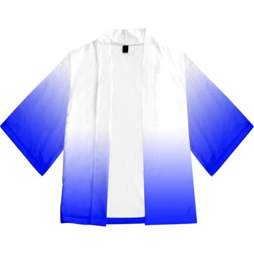 Gradient Costume Candy Colors Kimono Shirt 3d Print Fashion Street Style Hip Hop Men Seven Point Sleeve Tops Cardigan Jacket 4XL