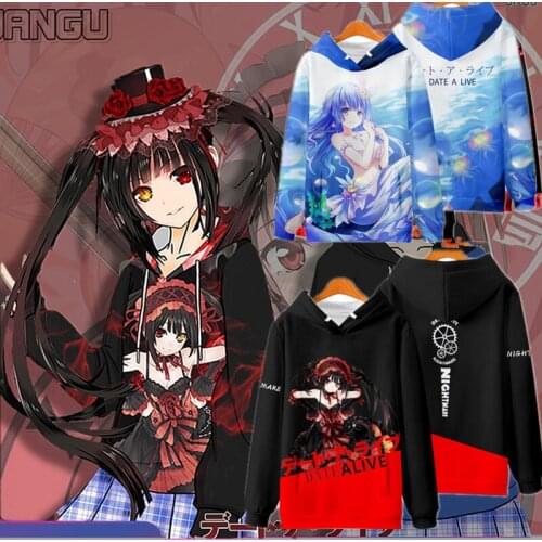 Anime Date A Live hoodie Cosplay Costume Tobiichi Origami Tokisaki Kurumi winter hooded coat Halloween cosplay costumes