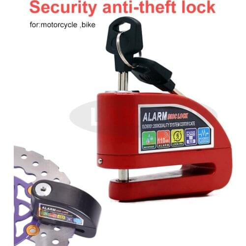 Waterproof Motorcycle Alarm Lock Security Anti-Theft Lock Disc Brake Lock With Bag Reminder Rope Electromobile Bike Lock